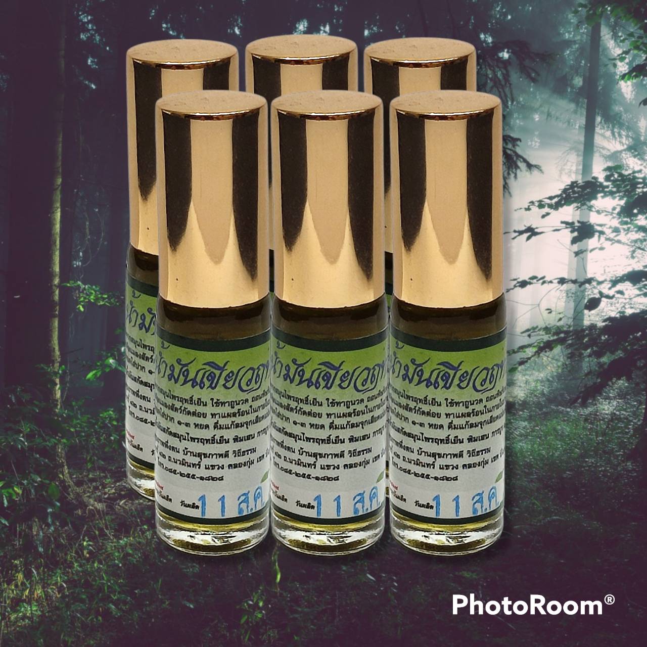 น้ำมันเขียวฤทธิ์เย็นไหมตะวันเดือนแบบลูกกลิ้ง (แพค 6 ขวด)