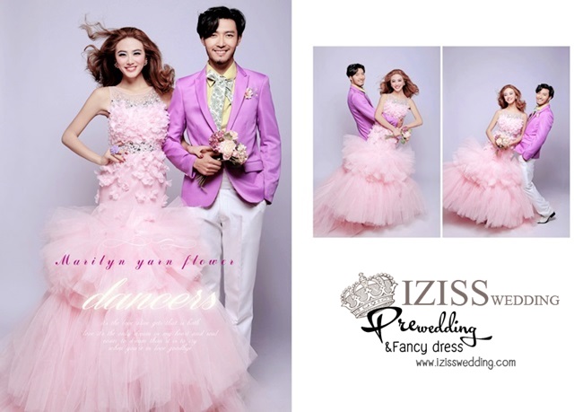 PW195 - Pre order ชุดคู่ถ่ายพรีเวดดิ้ง (prewedding dress) & ชุดแต่งงานแฟนซี (Fancy wedding dress)ชายหญิง "ธีมสีชมพู-ม่วง"