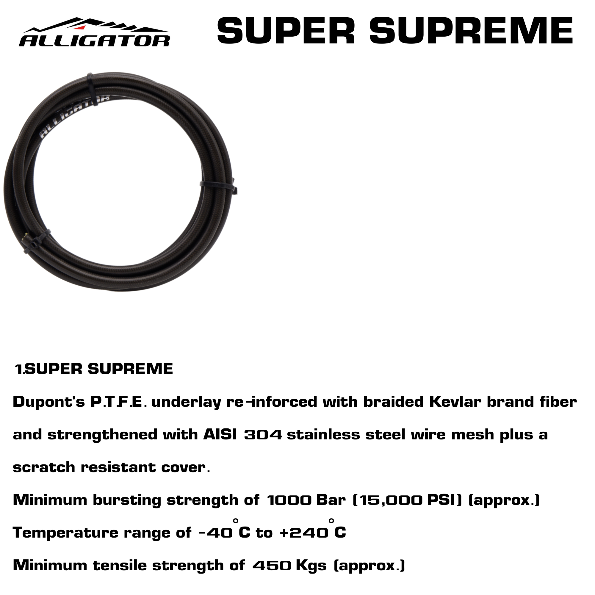 เฉพาะสายดิสเบรคน้ำมันจักรยาน ALLIGATOR หน้า 1m/หลัง 2m