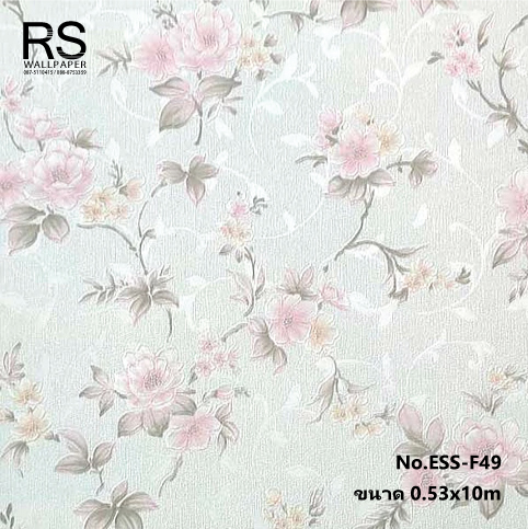 วอลเปเปอร์ลายดอกไม้สีชมพูส้ม ESS-F49