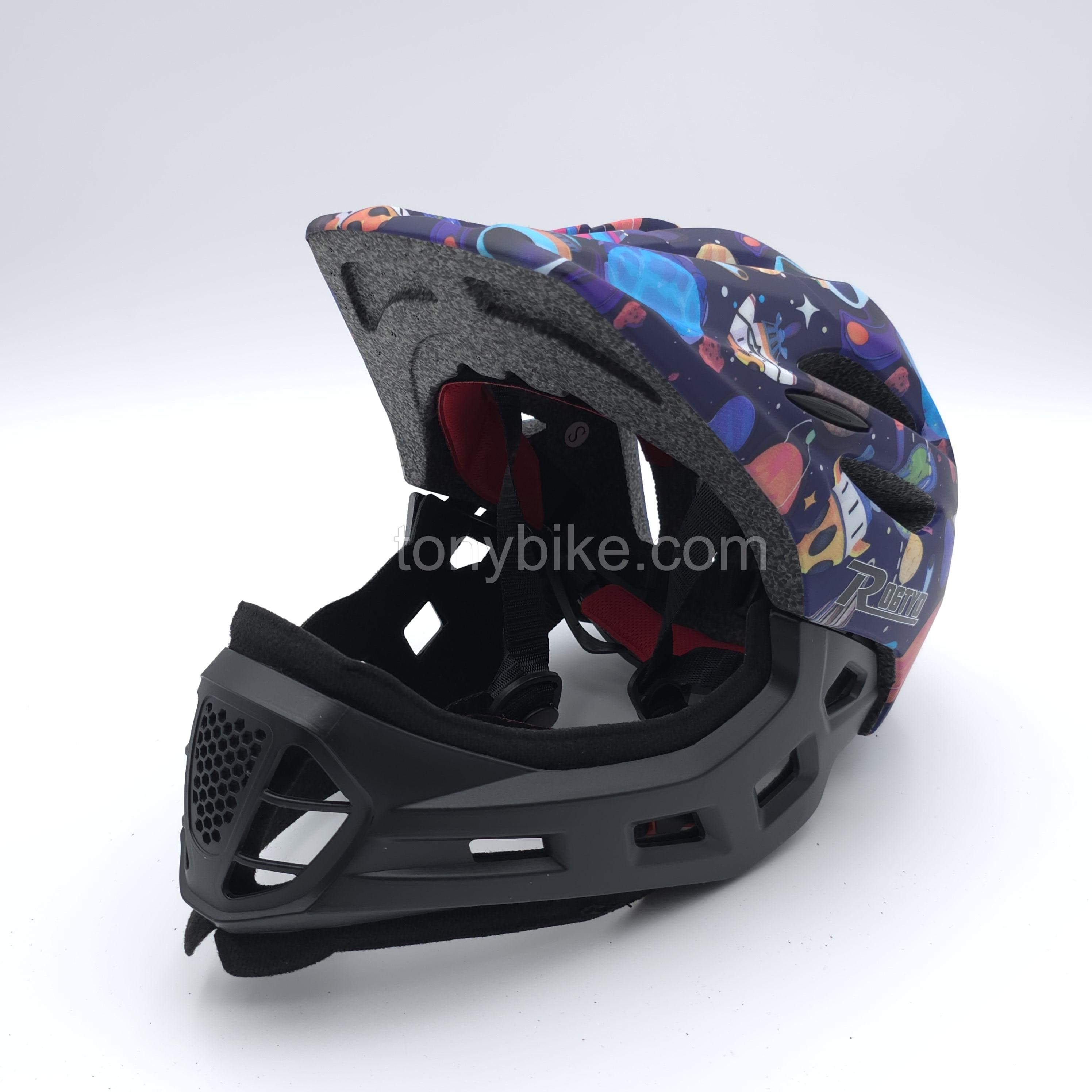 หมวกจักรยานเด็ก เต็มใบ สีฟ้า ลายอวกาศ 46-53 ซม. สำเนา