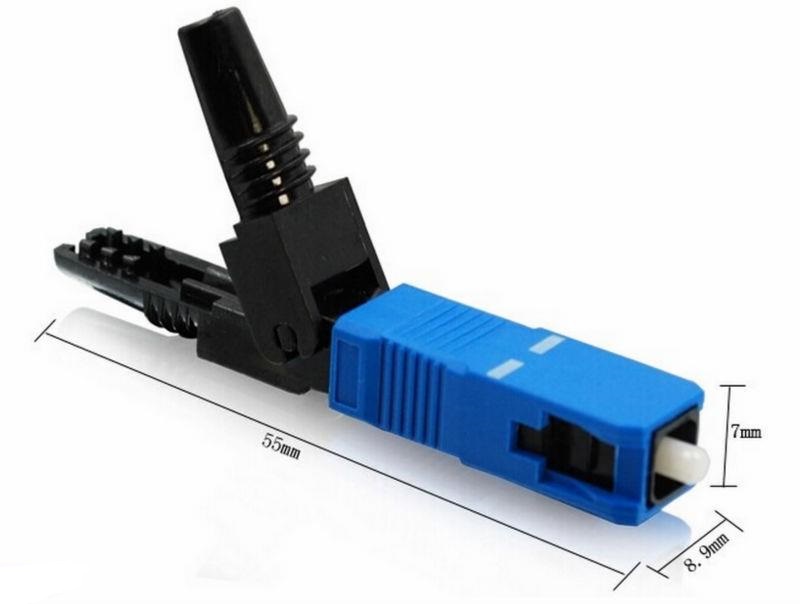 SC Fast Connector SC/UPC(สีฟ้า)แบบแพ็ค สำหรับ เข้าหัวสาย Fiber Optic ด้วยตนเอง