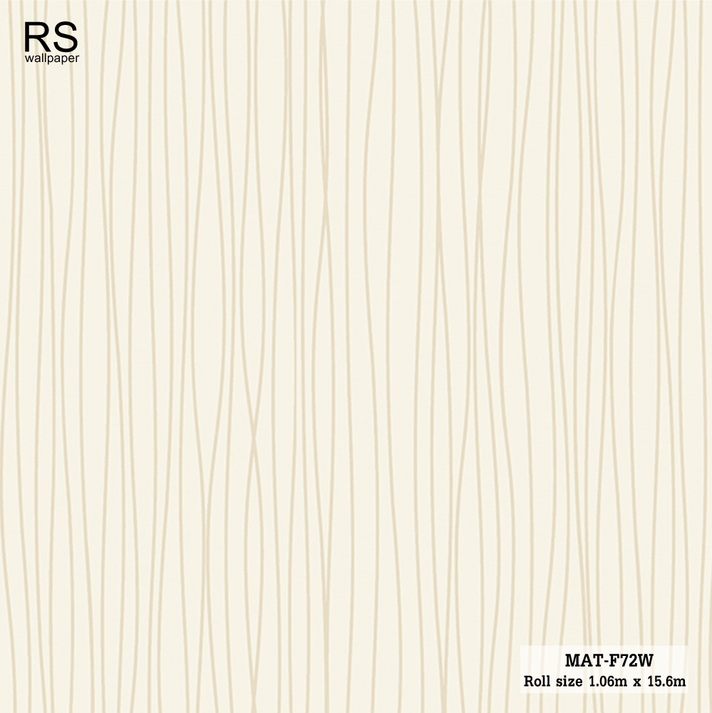 วอลเปเปอร์ ลายเส้นสีทองอ่อน พื้นสีครีม MAT-F72W