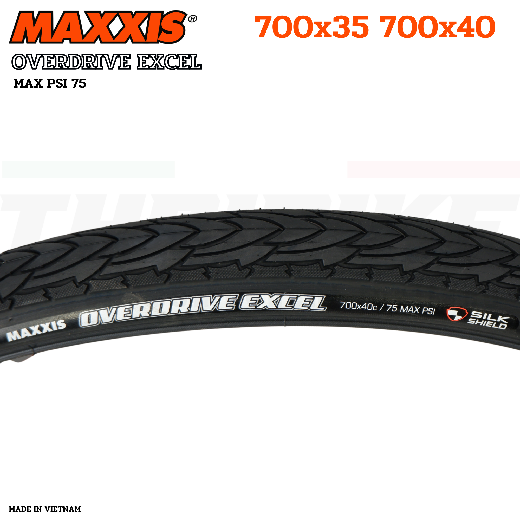 ยางนอกจักรยานขอบลวด MAXXIS OVERDRIVE EXCEL ขนาด 700X35 700X40