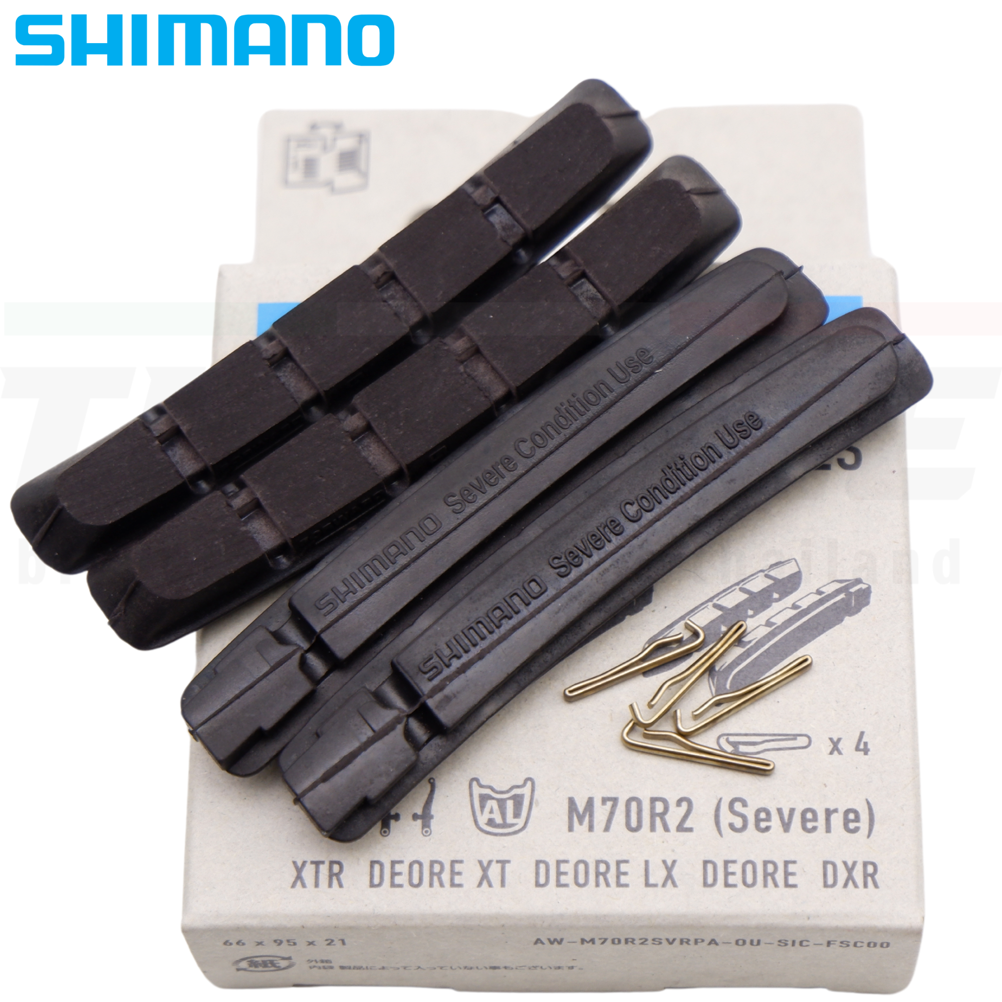 ผ้าเบรคจักรยาน Shimano รุ่น M70R2 วีเบรค รุ่น XTR XT LX DEORE