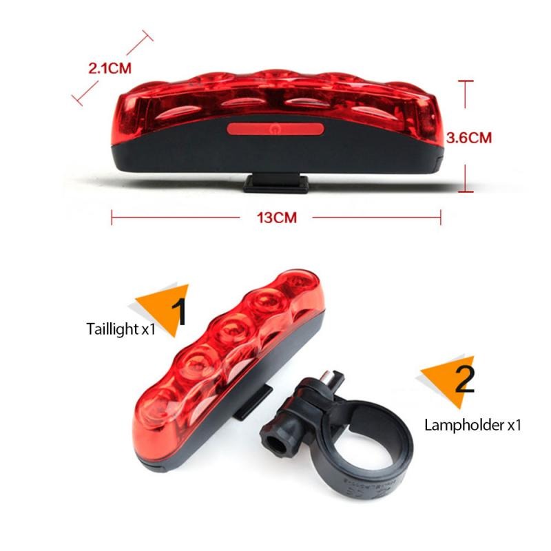 ไฟท้ายจักรยานทรงมะขาม THAIBIKE 02 LED 5 หลอด