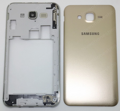 ชุดเคสกลางและฝาหลัง Samsung Galaxy J7 (J700) สีทอง (Original Genuine Part) ส่งฟรี!