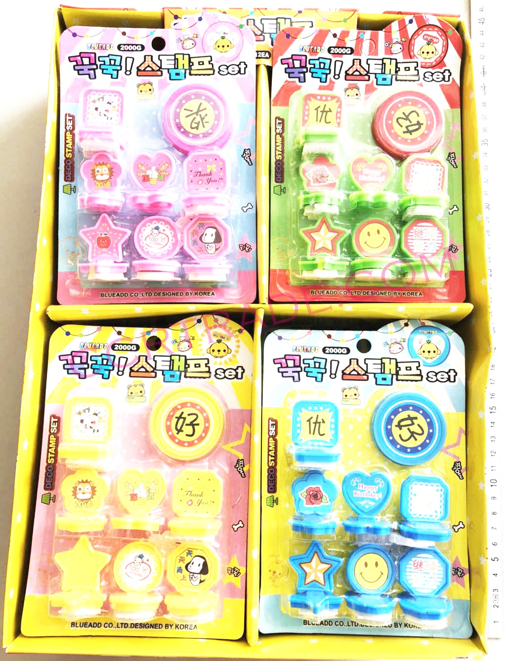 ตัวปั้มการ์ตูน+แป้นหมึกแผงเกาหลีกล่อง 38 ซม.(1x12)