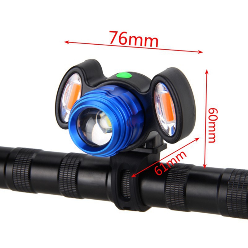 ไฟหน้าจักรยาน 2X COB Bicycle Headlights Mountain Bike Headlights T6