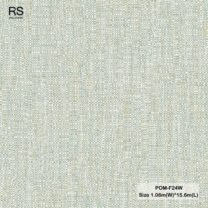 วอลเปเปอร์ลายผ้า สีเขียวอมเทาปนทอง POM-F24W