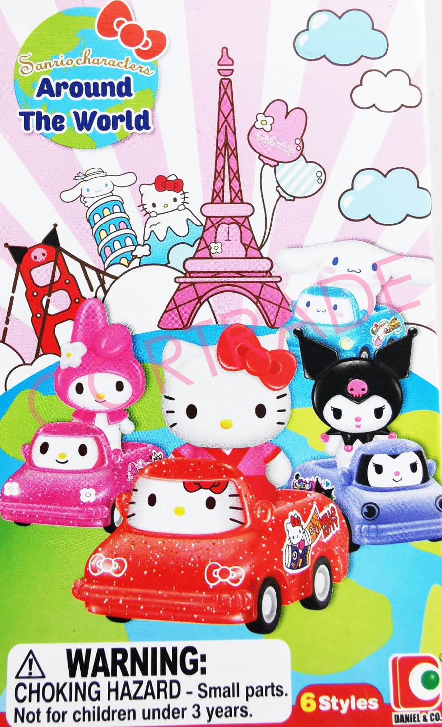 รถซานริโอ้ท่องโลกเซอร์ไพร์สกล่อง 7x11.5 ซม.(ลิขสิทธิ์แท้)(1x6)