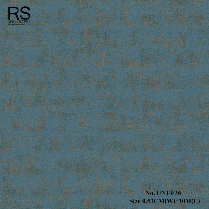 วอลเปเปอร์ติดผนัง สไตล์โมเดิร์น สีน้ำเงินทอง No.UNI-F36