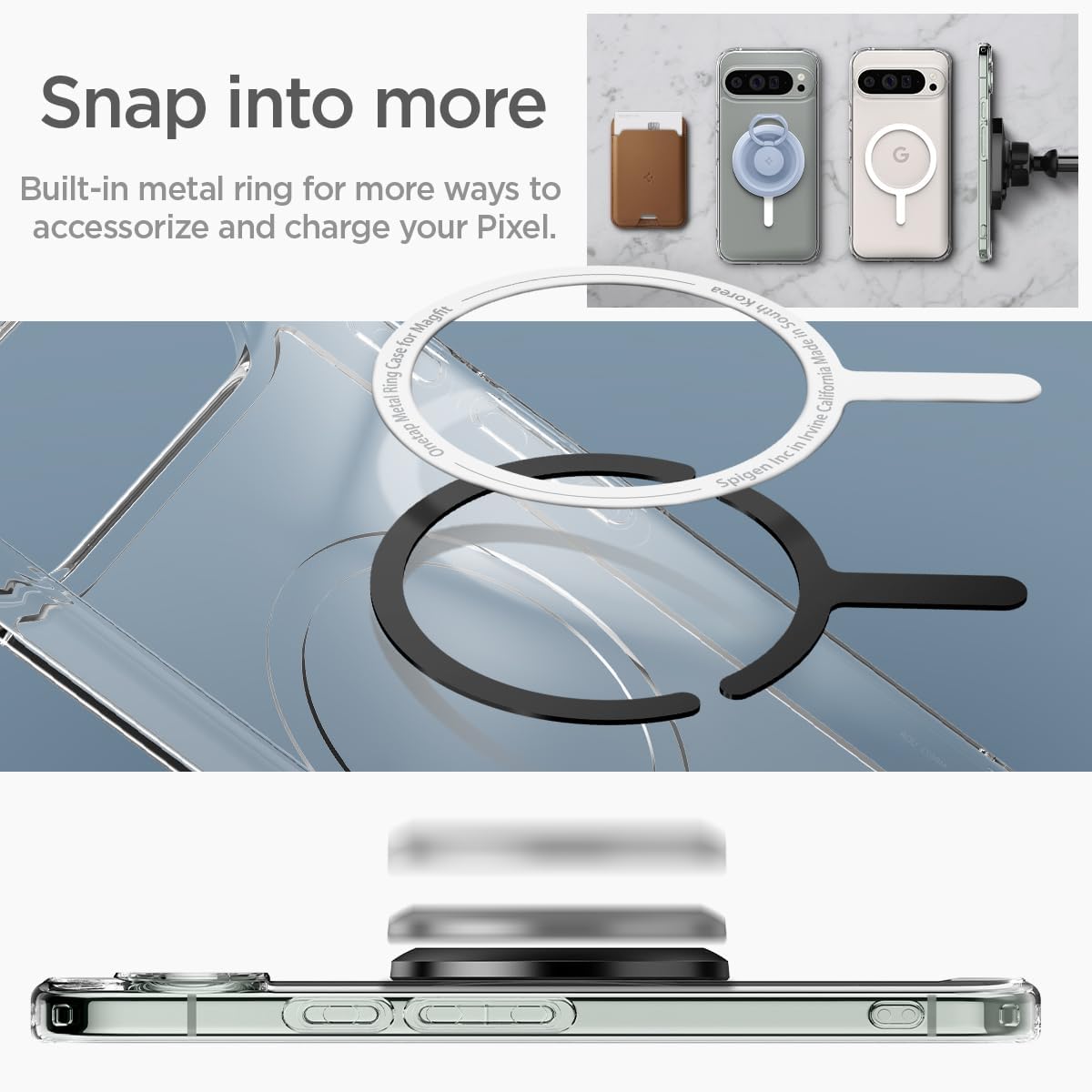 Spigen Ultra Hybrid Metal Ring MagFit Designed for Pixel 9 Pro XL Case
