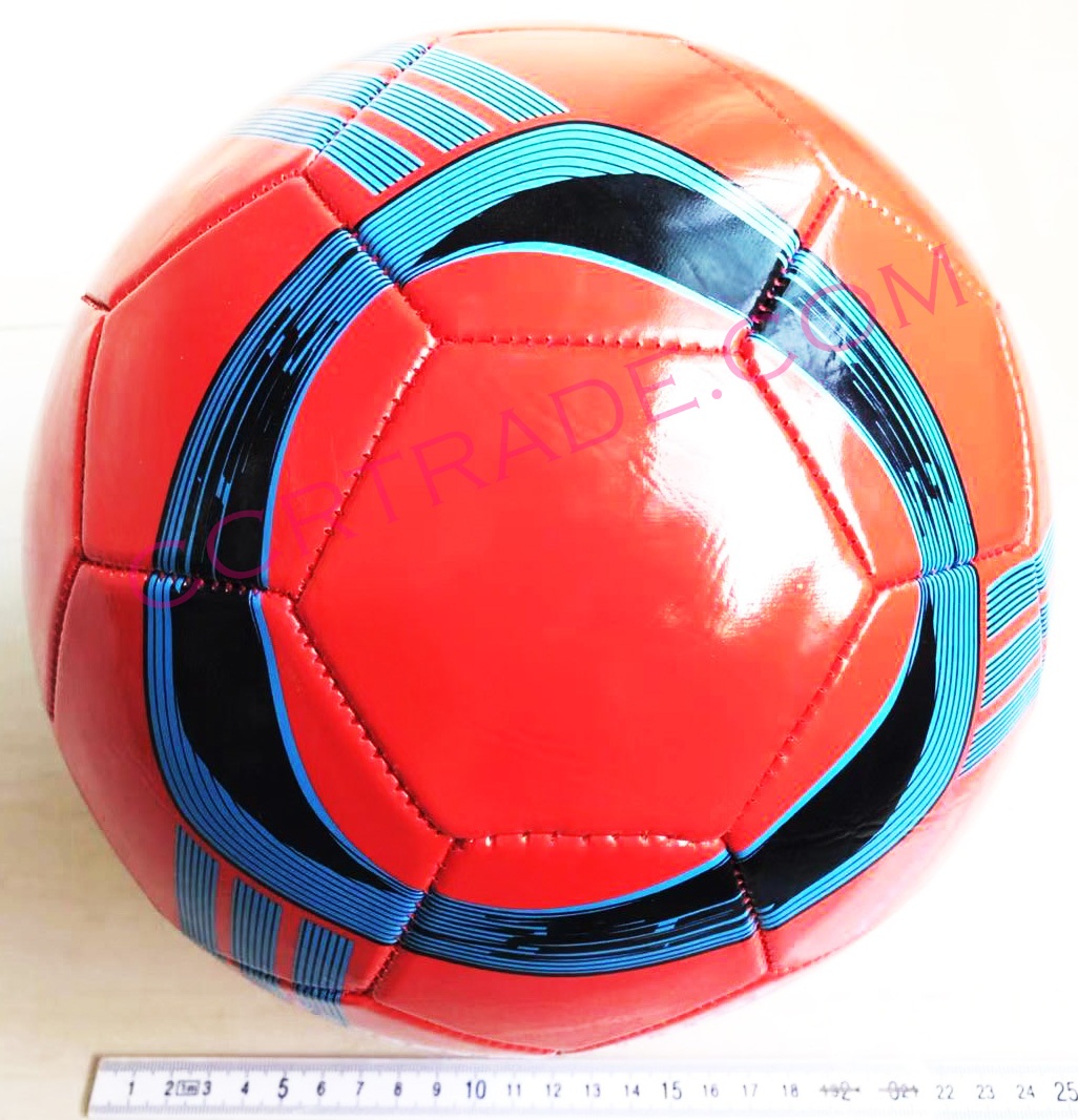 บอลหนังนิ่ม No. 5 (ลายกลมสีสด)+ถุงตาข่าย 24 ซม.(1x3)