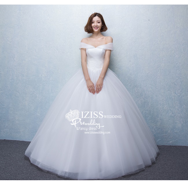 BR119 **พรีออเดอร์**ชุดแต่งงาน&ชุดเจ้าสาวแบบยาวสีขาวเกรดพรีเมี่ยม เปิดไหล่ มีแขน หรูหราน่ารัก สวยโดดเด่นไม่ซ้ำใคร