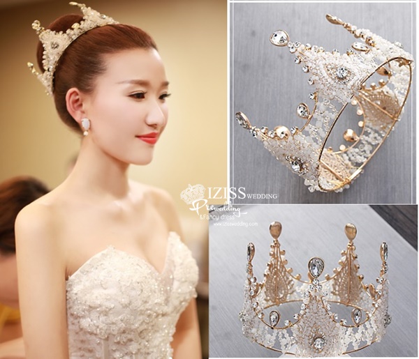 AC032 **รวม17 แบบเทียร่าสวยๆ**พรีออเดอร์เทียร่า มงกุฎเพชร ต่างหูและสร้อยคอ ชุดเครื่องประดับเจ้าสาวสวยหรูดุจเจ้าหญิง