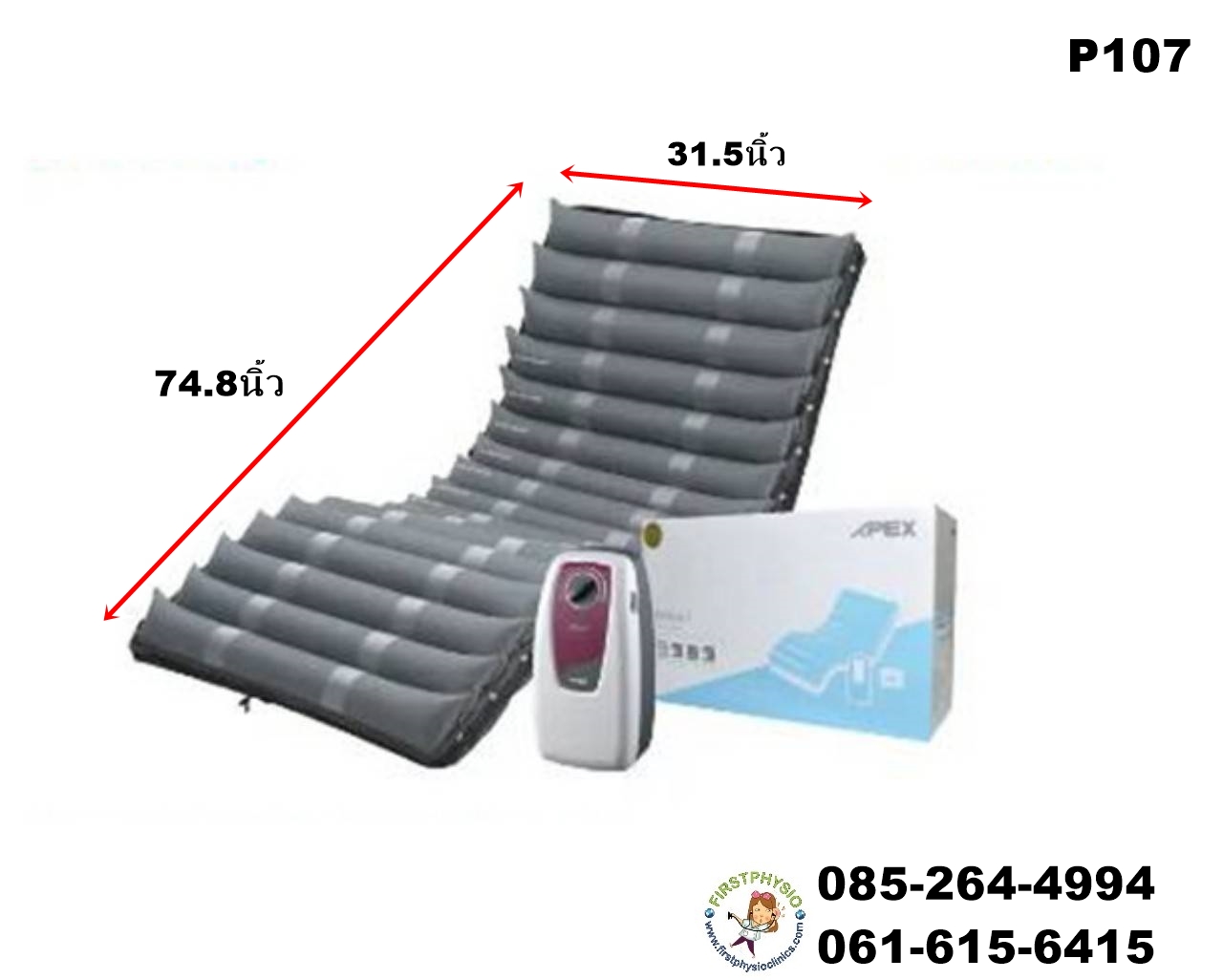FIRSTPHYSIO/ที่นอนลมแบบลอน เอเพ็กซ์ รุ่นโดมุส 2/ที่นอนลมแบบลอนกันแผลกดทับ