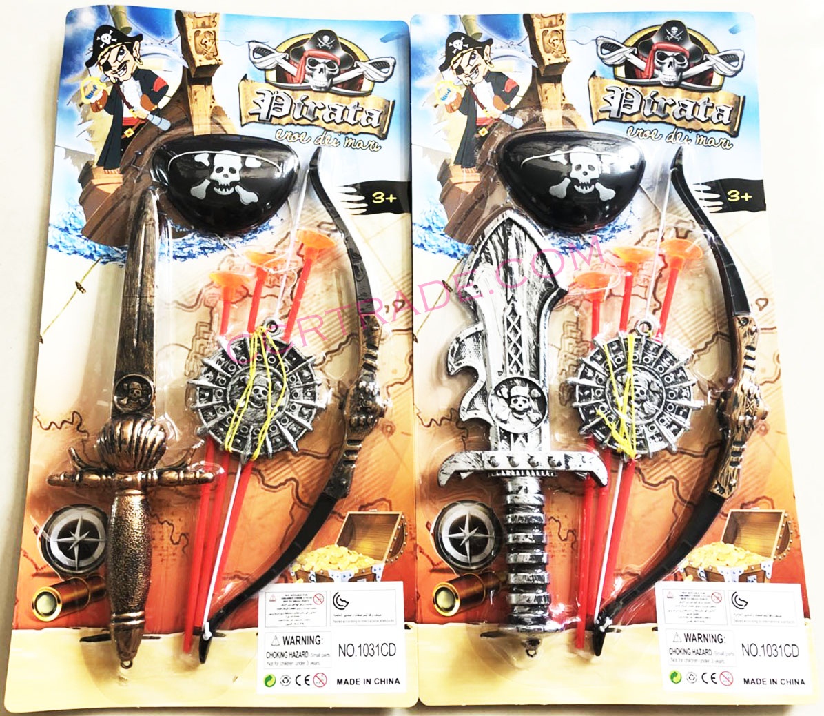 ชุดดาบโจรสลัด+ธนู+ปิดตาแผงจัมโบ้ 36 ซม.