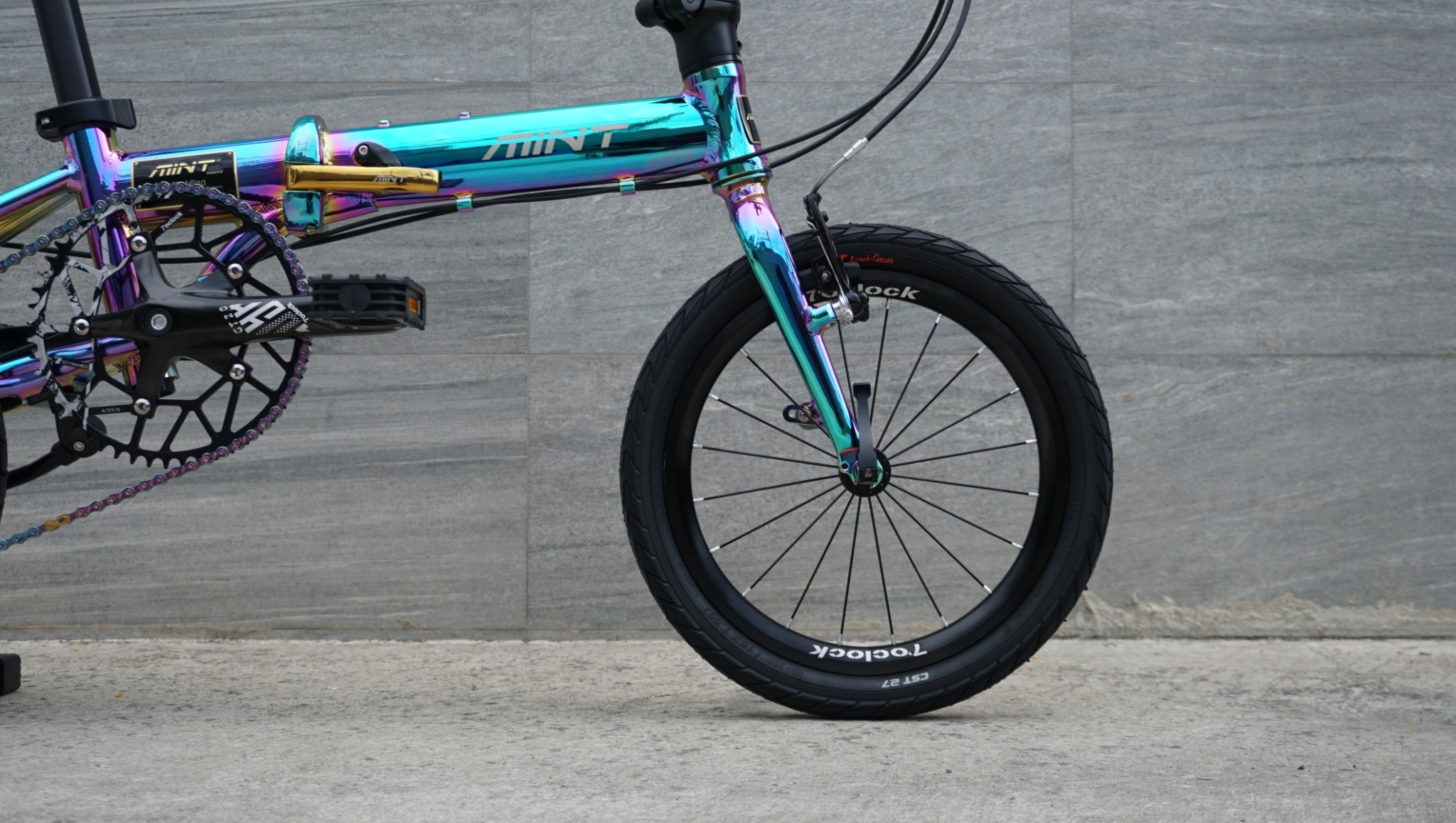 MINT : T9-16" จักรยานพับได้ฃ้อ 16" เฟรมอลูมิเนียม 9 สปีด วีเบรก เบาพียง 9.9 กก.