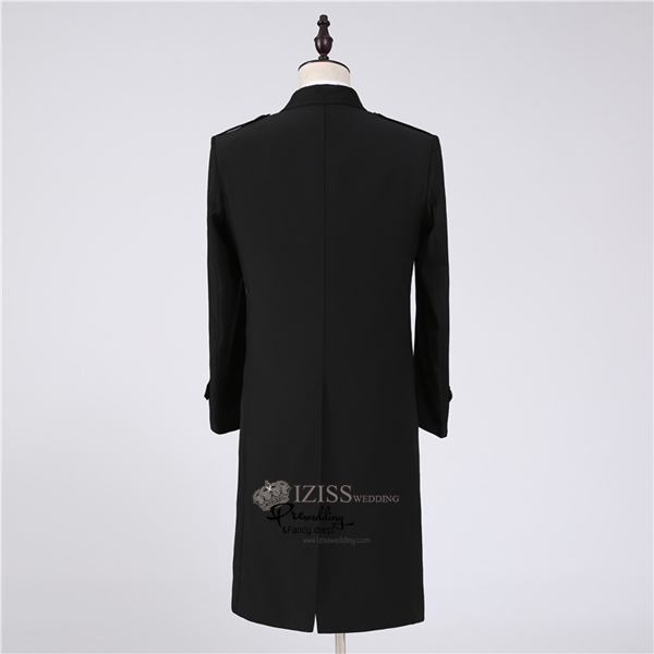 ST113- **พรีออเดอร์มีสีน้ำเงินและสีดำ** สูทยาวแฟนซีผู้ชายสีน้ำเงินและสีดำ ชุดสูทเจ้าบ่าว สูทแฟนซี ถ่ายพรีเวดดิ้ง & ชุดแต่งงานแฟนซี (Fancy wedding dress) สูทผู้ชายสีน้ำเงิน และสีดำ