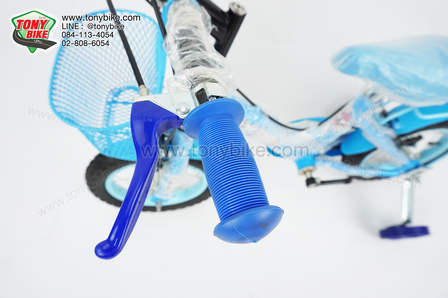 จักรยานเด็ก ล้อ 12 นิ้ว แฮนด์ตรง สีฟ้า