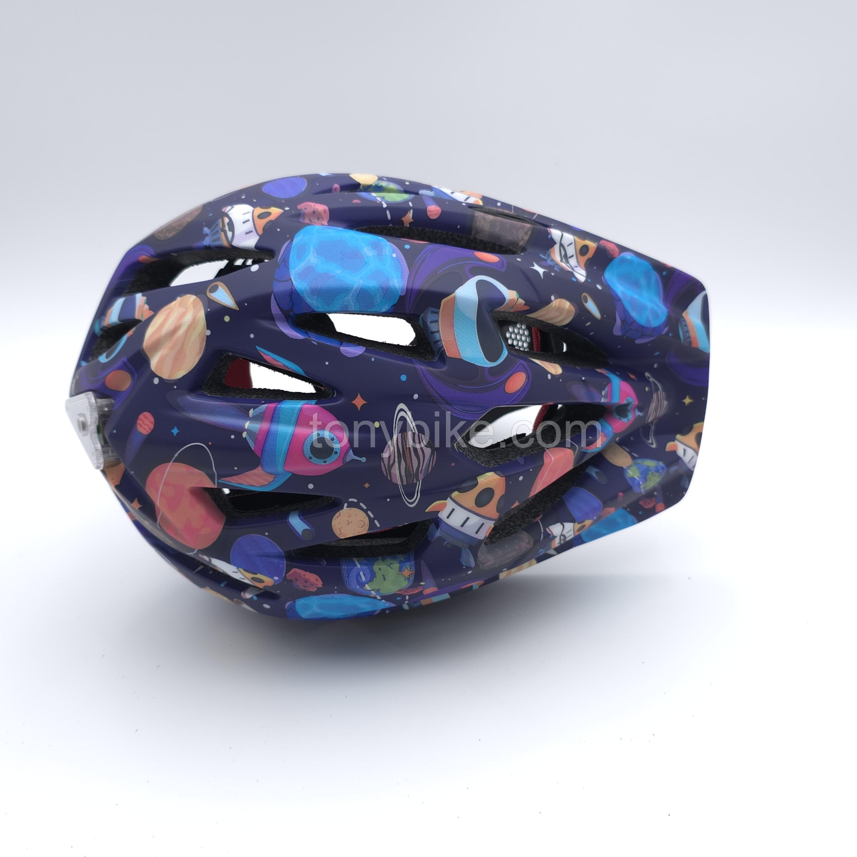 หมวกจักรยานเด็ก เต็มใบ สีฟ้า ลายอวกาศ 46-53 ซม. สำเนา