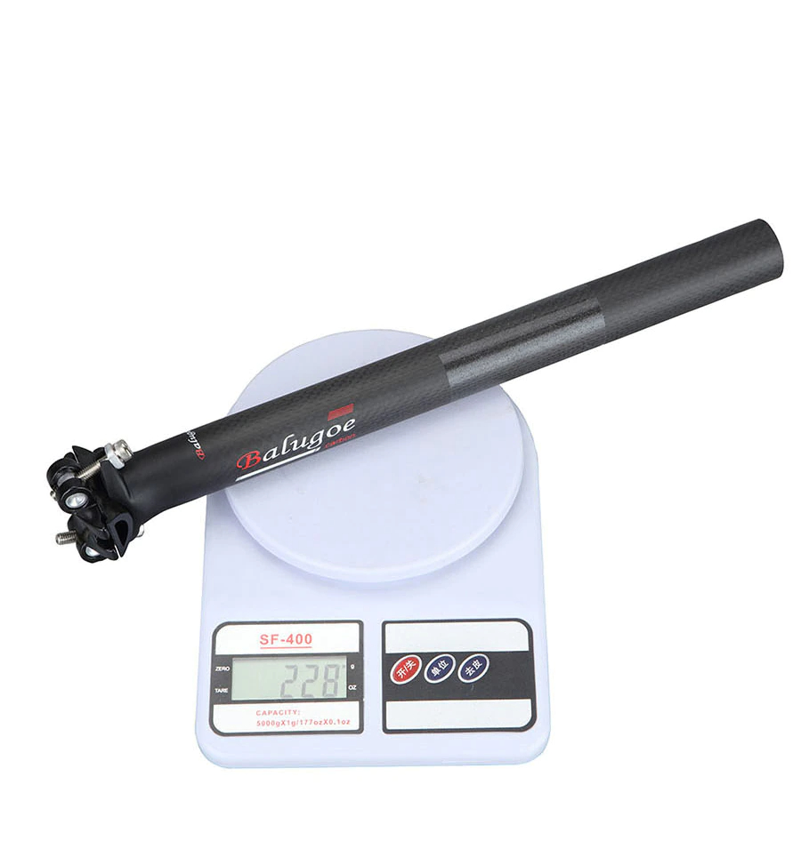 หลักอานจักรยานคาร์บอนแบบตรง BALUGOE ขนาด 27.2 30.8 31.6 มม. ยาว 400มม.