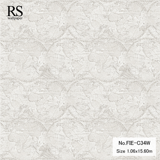 วอลเปเปอร์ ลายแผนที่โลก วงกลม No.FIE-C34W
