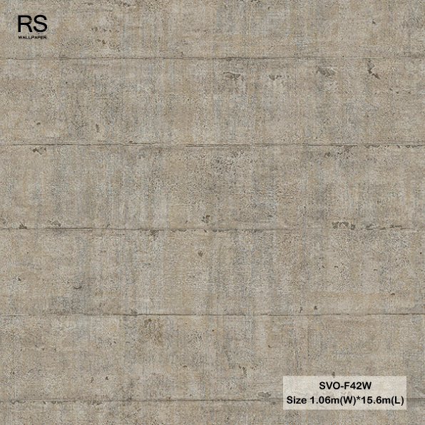 วอลเปเปอร์ลายคอนกรีต สีเทาปนน้ำตาล SVO-F42W