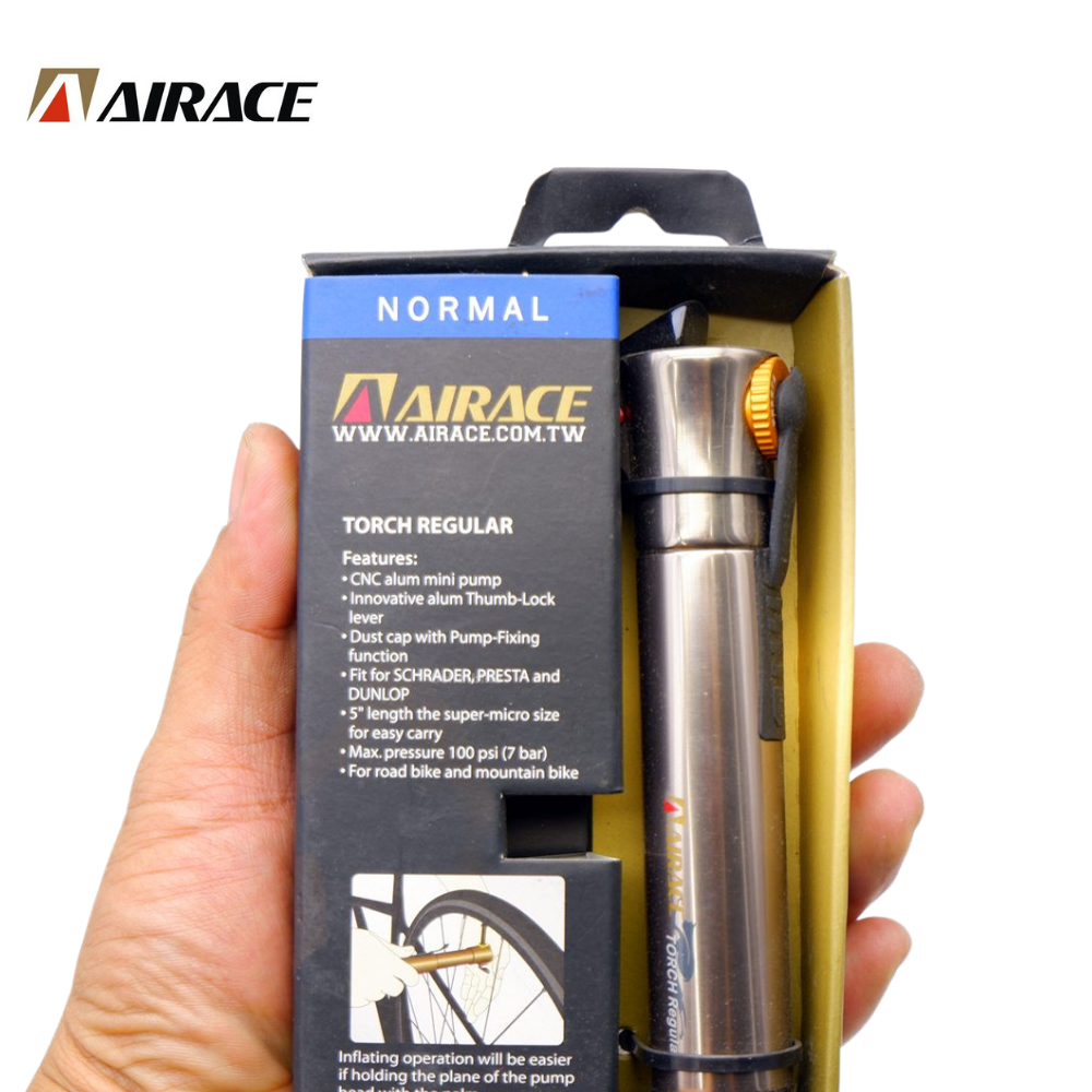 สูบจักรยานแบบพกพา AIRACE TORCH AI-AP ขนาดเล็ก 5 นิ้ว 100 psi (7 bar).
