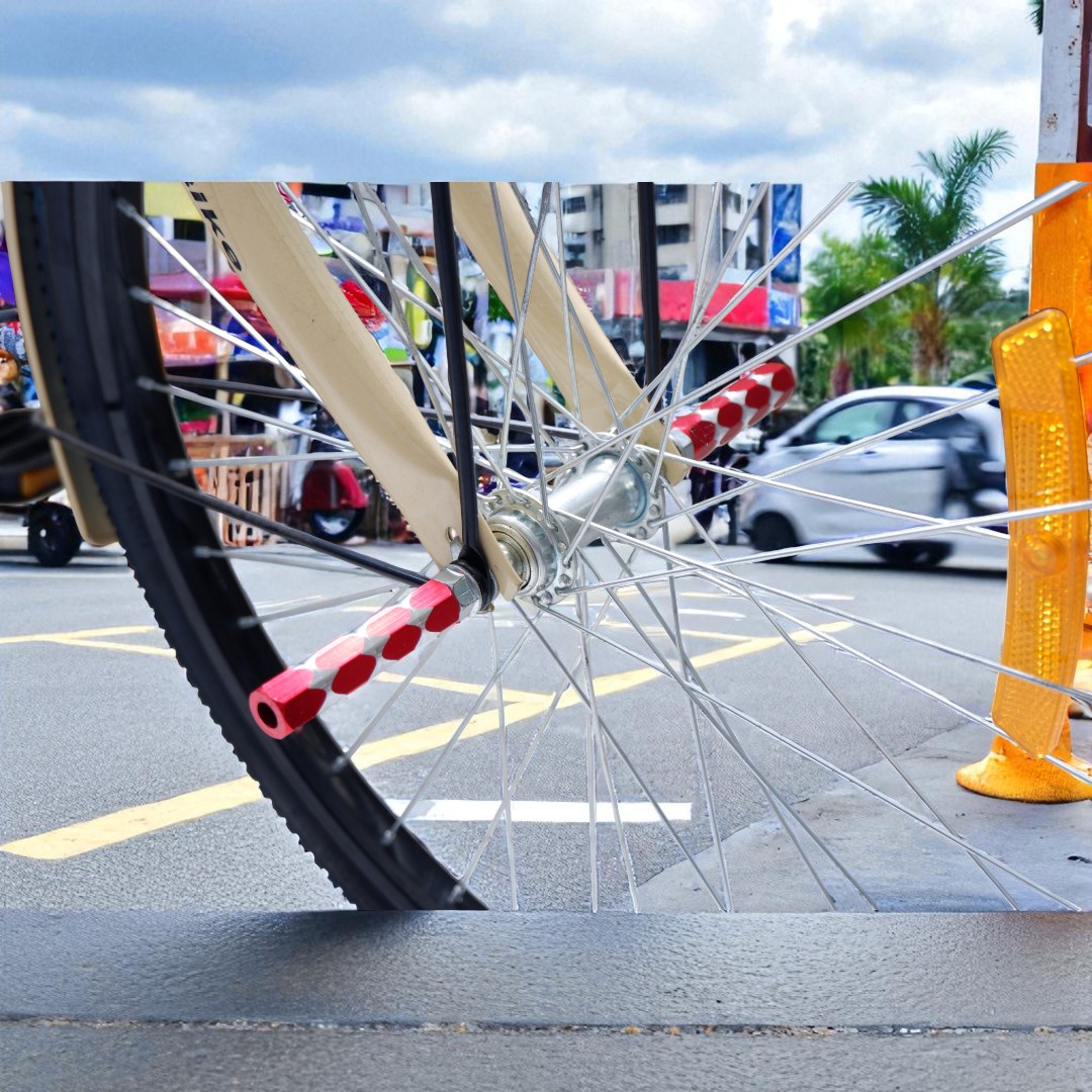 ที่วางเท้าจักรยาน อลูมิเนียม 1 คู่ ใช้กับจักรยานทั่วไป เกลียว 3/8", ใช้ได้หน้า/หลัง, กันลื่น แข็งแรง ปลอดภัย