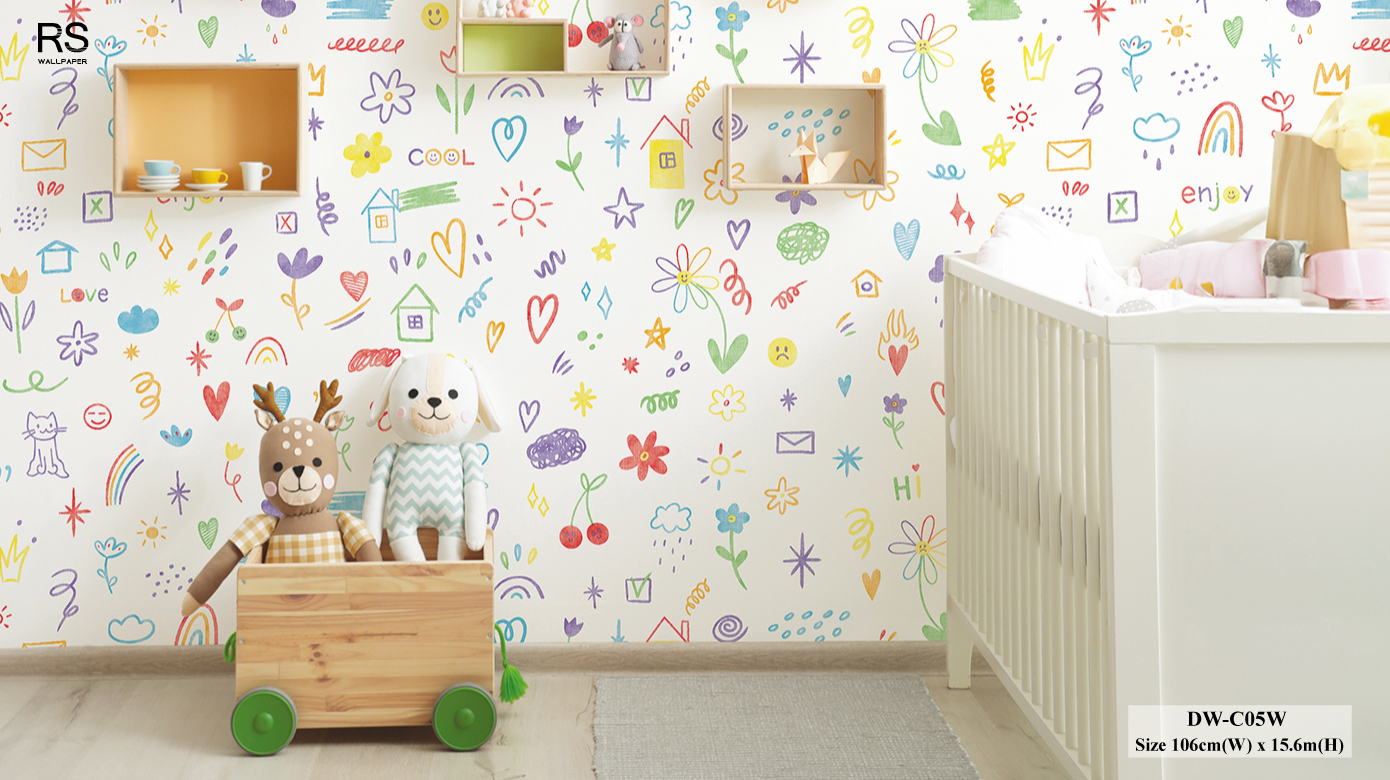 วอลเปเปอร์การ์ตูนห้องเด็ก Crayon No.DW-C05W