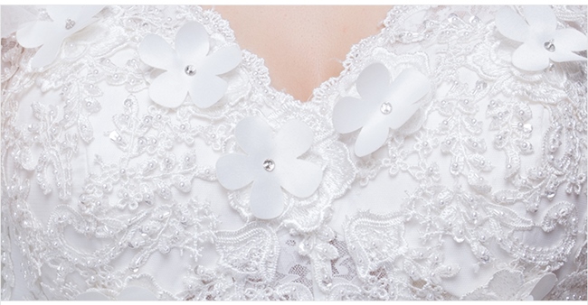 BR147 **พรีออเดอร์**ชุดแต่งงาน&ชุดเจ้าสาวแบบยาวสีขาวเกรดพรีเมี่ยม เปิดไหล่ มีแขน หรูหราน่ารัก สวยโดดเด่นไม่ซ้ำใคร