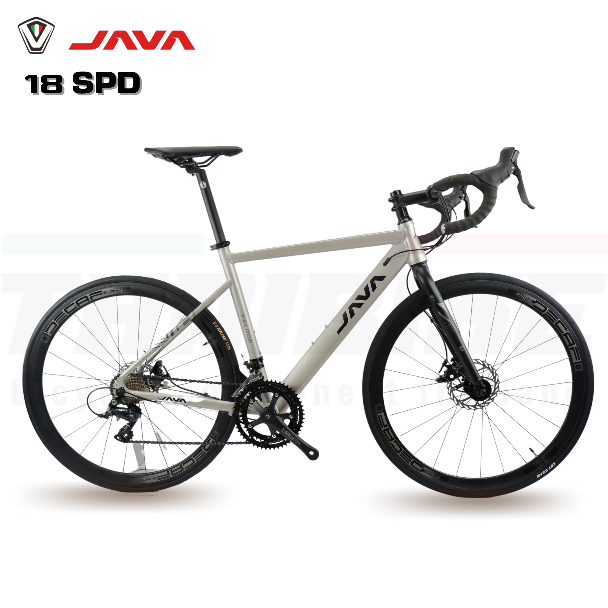 จักรยานเสือหมอบอลูมิเนียมดิสก์เบรค JAVA VELOCE 3D 18 สปีด