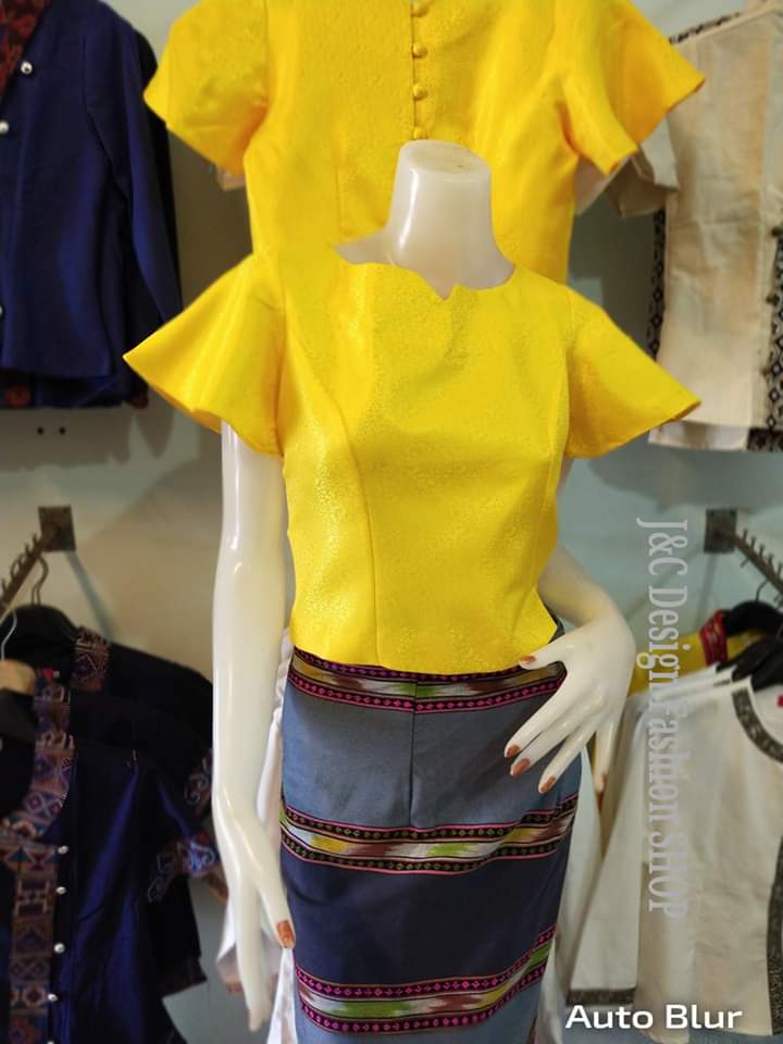 เสื้อผ้าไทยพื้นเมืองสีเหลือง #เสื้อผ้าไหมอิตาลีสีเหลือง#เสื้อผ้าฝ้ายสีเหลืองแต่งกุ้นสีเหลืองเทปคู่ #เสื้อผ้าไหมอินเดียสีเหลือง
