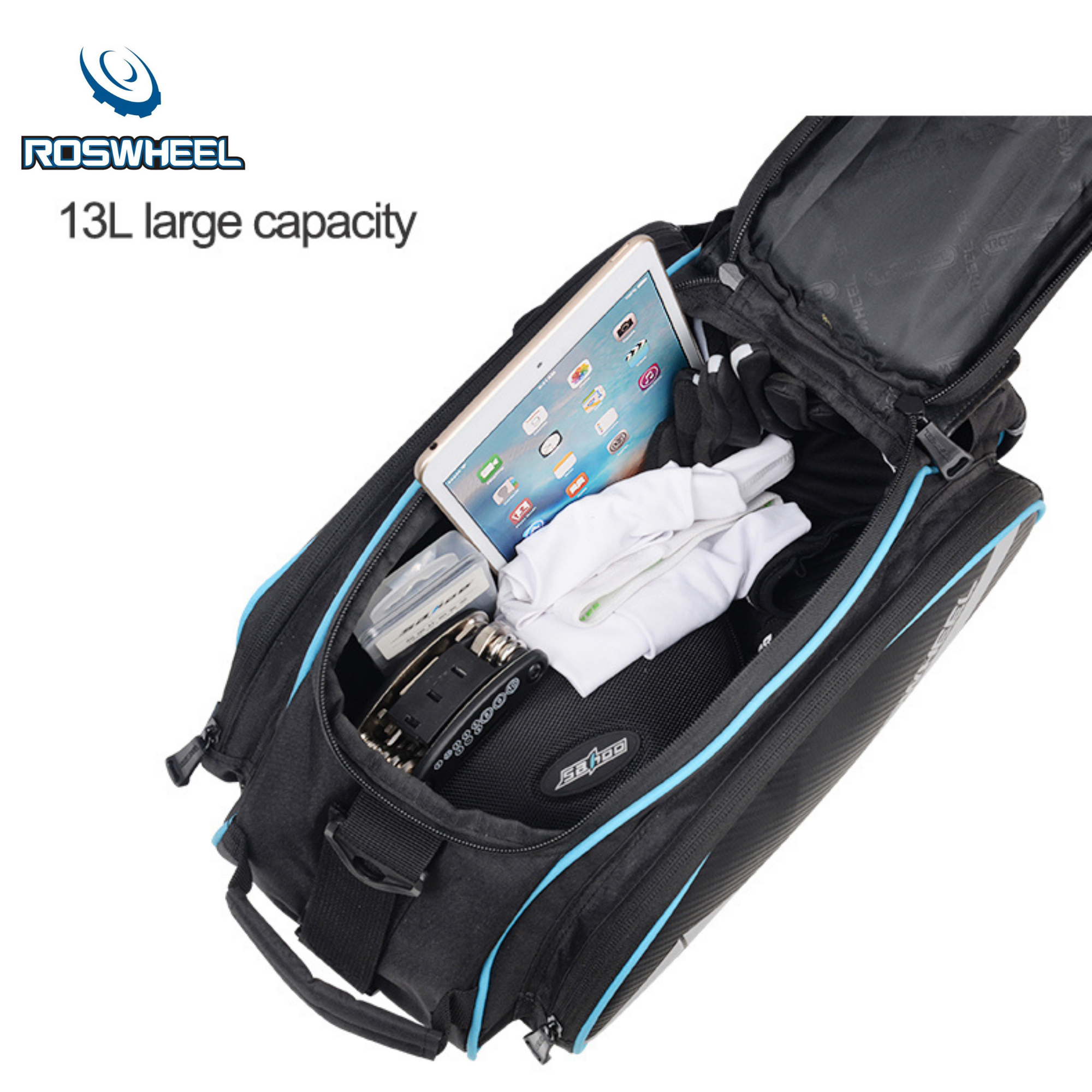 กระเป๋าทัวร์ริ่งจักรยาน วางตะแกรงหลัง ROSWHEEL D14541