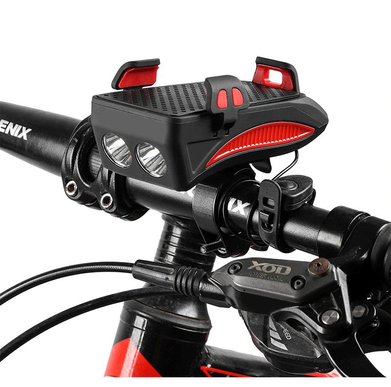 ไฟหน้า+ยึดมือถือ+powerbank+usb+แตร THAIBIKE ติดจักรยาน