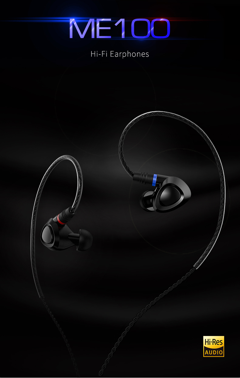 ขาย SHANLING ME100 หูฟัง Dynamic ถอดสายได้ รองรับ Hi-Res บอดี้อลูมีเนียม พร้อมสายถัก OFC 8แกน