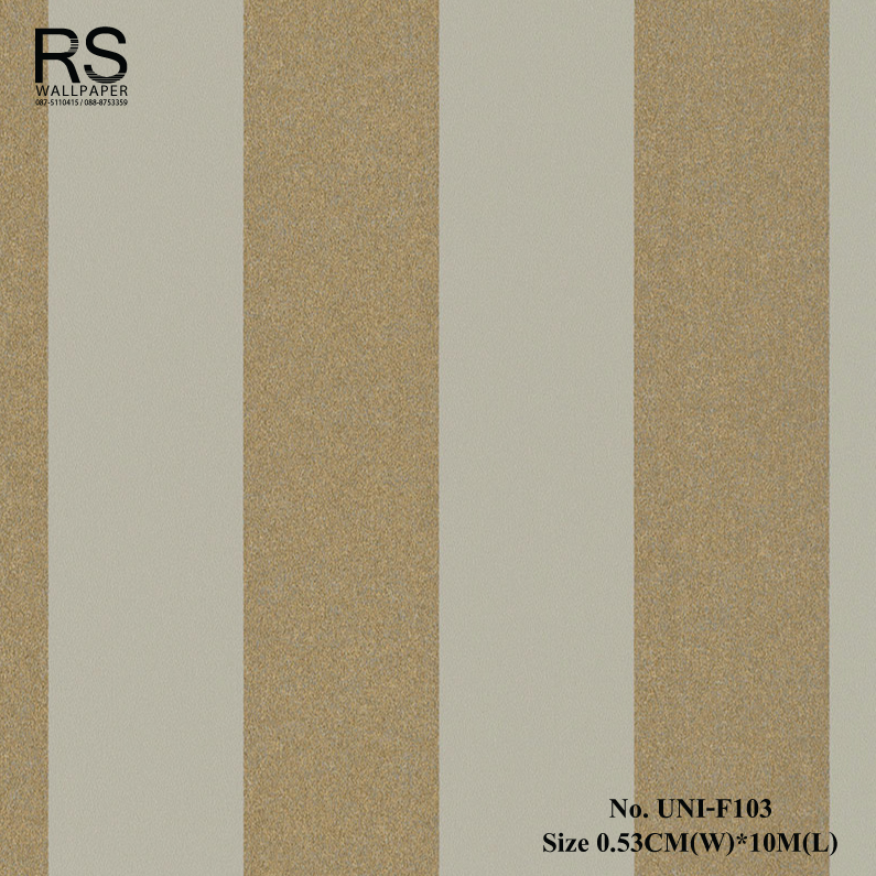 วอลเปเปอร์ติดผนัง ลายทาง สีทองสลับสีน้ำตาลอ่อน No.UNI-F103