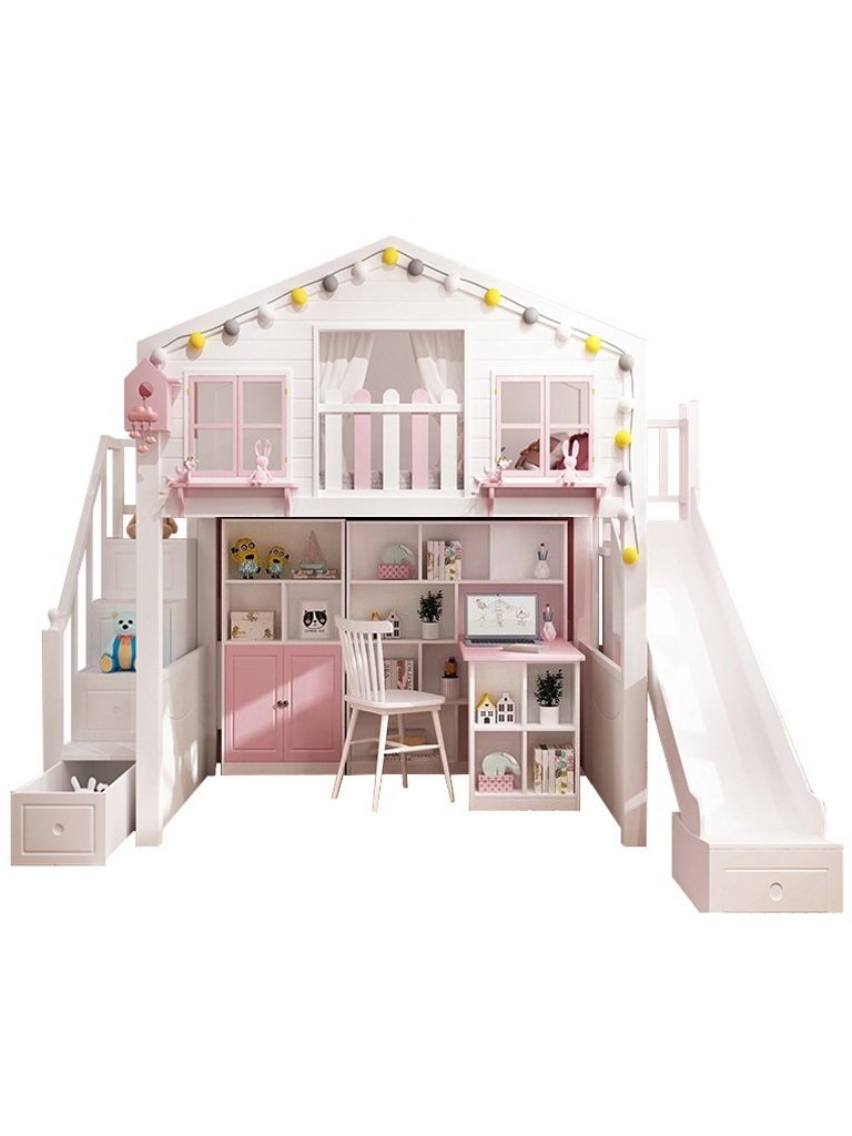 เตียงสูงรุ่น Tree House สีชมพู