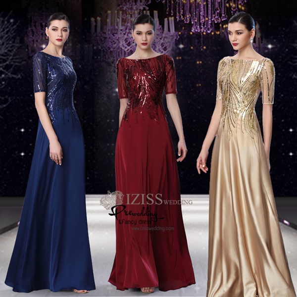 T023 **พรีออเดอร์เดรสชุดเลื่อมสีแดง สีเขียวมิ้นต์ สีน้ำเงิน สีทอง **ชุดราตรียาวเลื่อม แขนสั้น เล่นดีเทลซีทรูช่วงอกและแขน ช่วงบนแต่งเลื่อมไม้ลายกิ่งไม้ เข้ารูปช่วงเอว กระโปรงผ้าพื้นทรงปล่อย สวยงามหรูหราไฮโซมากๆ ค่ะ