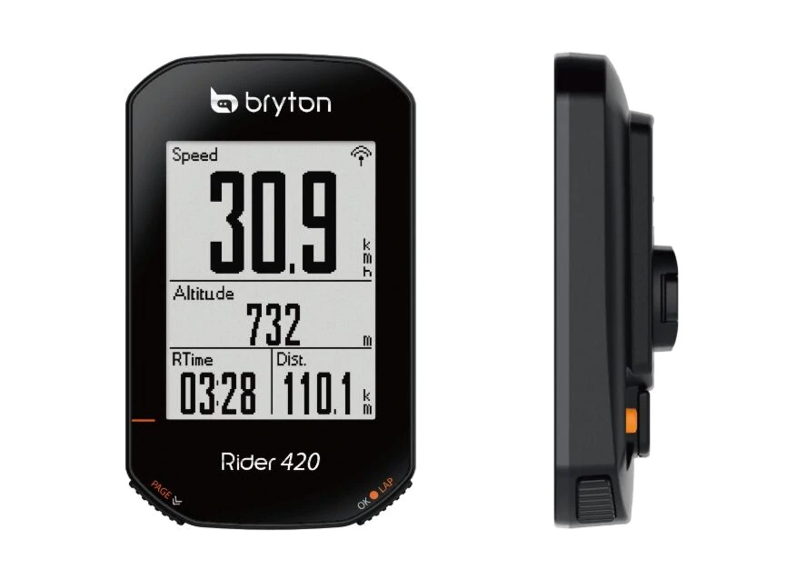 ไมล์วัดความเร็วจักรยาน แบบ GPS Bryton Rider 420E 420T พร้อมชุดวัดรอบขาและหัวใจ