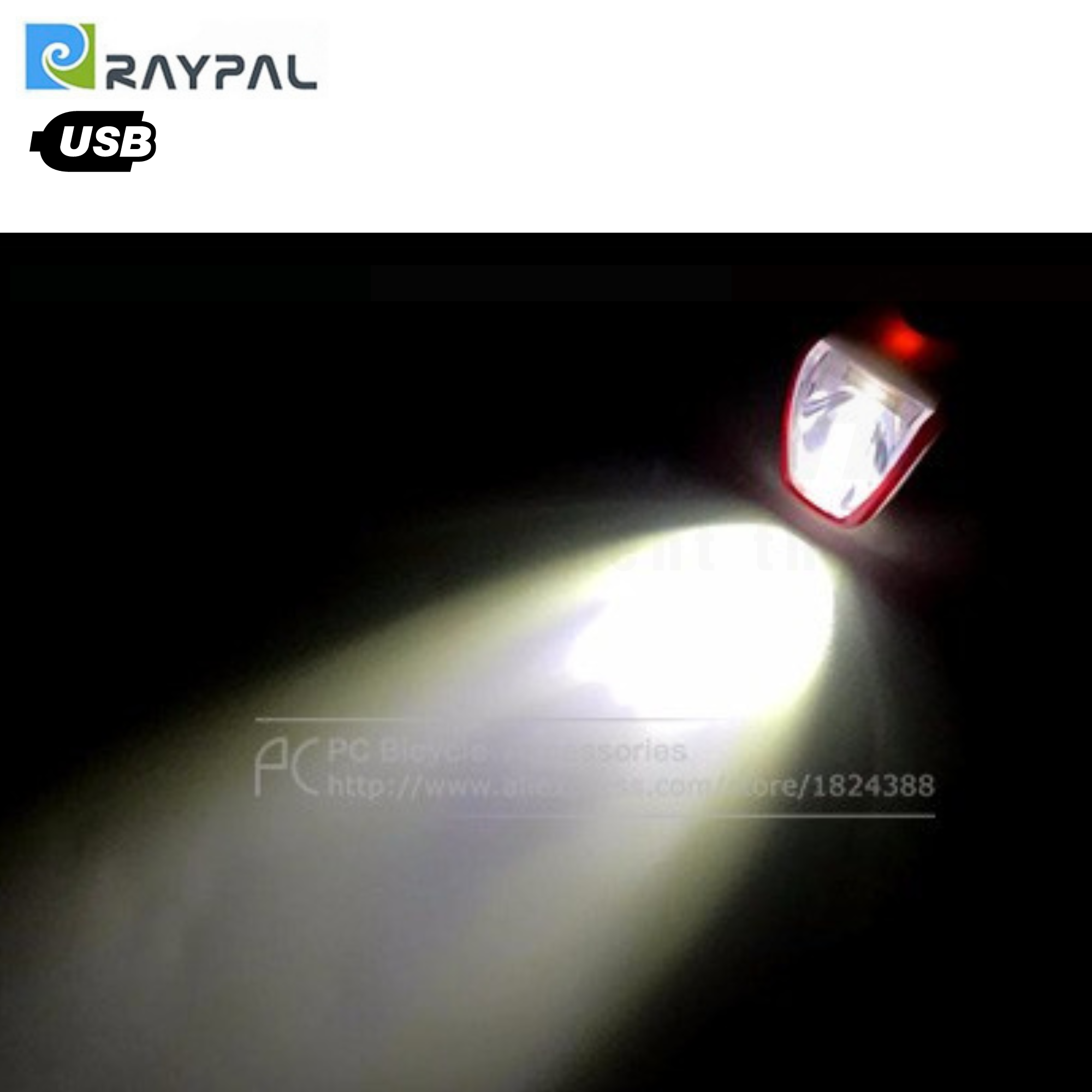 ไฟหน้าจักรยานชาร์จ USB RAYPAL RPL-2272 200 ลูเมนส์