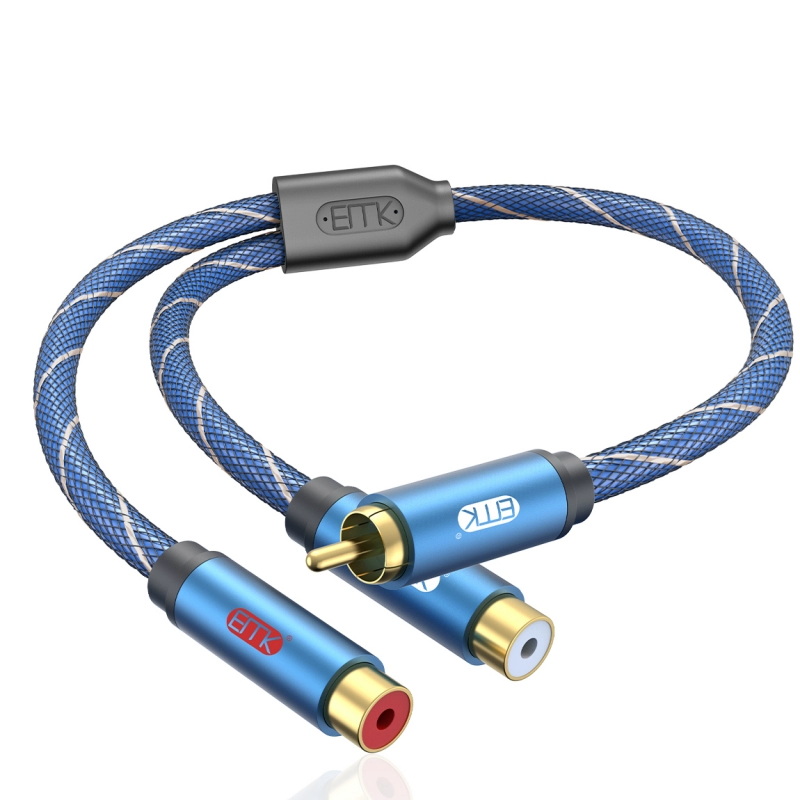 ERTK RCA1หัวเป็น2หัว สายสัญญาณเสียง RCA ตัวผู้ เป็น 2 RCA ตัวเมีย สำหรับเครื่องเสียง ประกันศูนย์ไทย