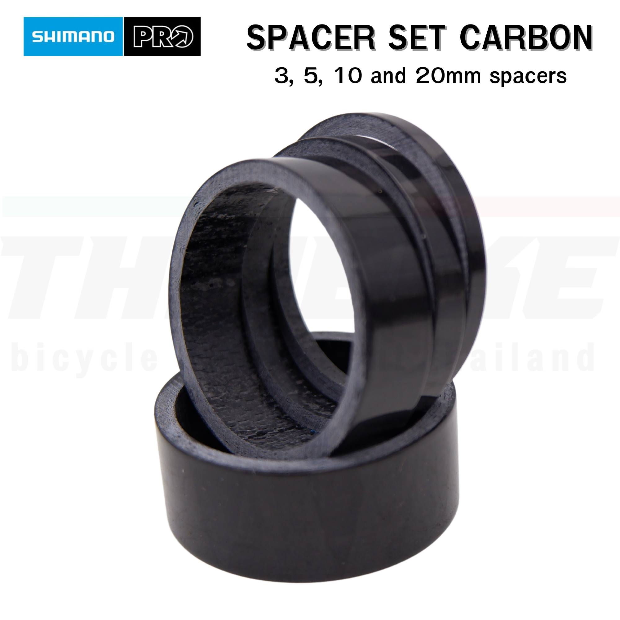 ชุดแหวนรองคอคาร์บอน ชุดสเปเซอร์คาร์บอน, SHIMANO PRO 3MM/5MM/10MM/15MM