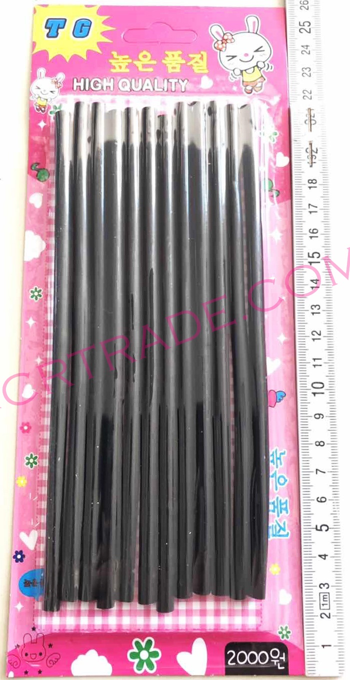 กาวร้อน 12 แท่งแผงชมพู (สีดำ) 26 ซม.