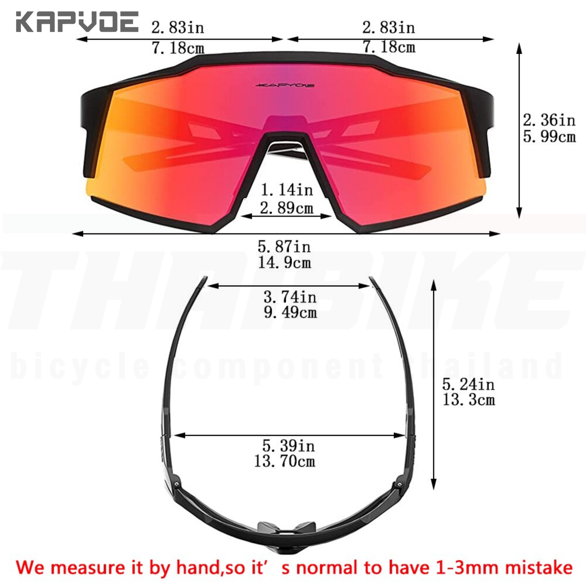 แว่นตาปั่นจักรยานแบบ POLARIZE KAPVOE KE9022 Sport UV400 Hiking Eyewear