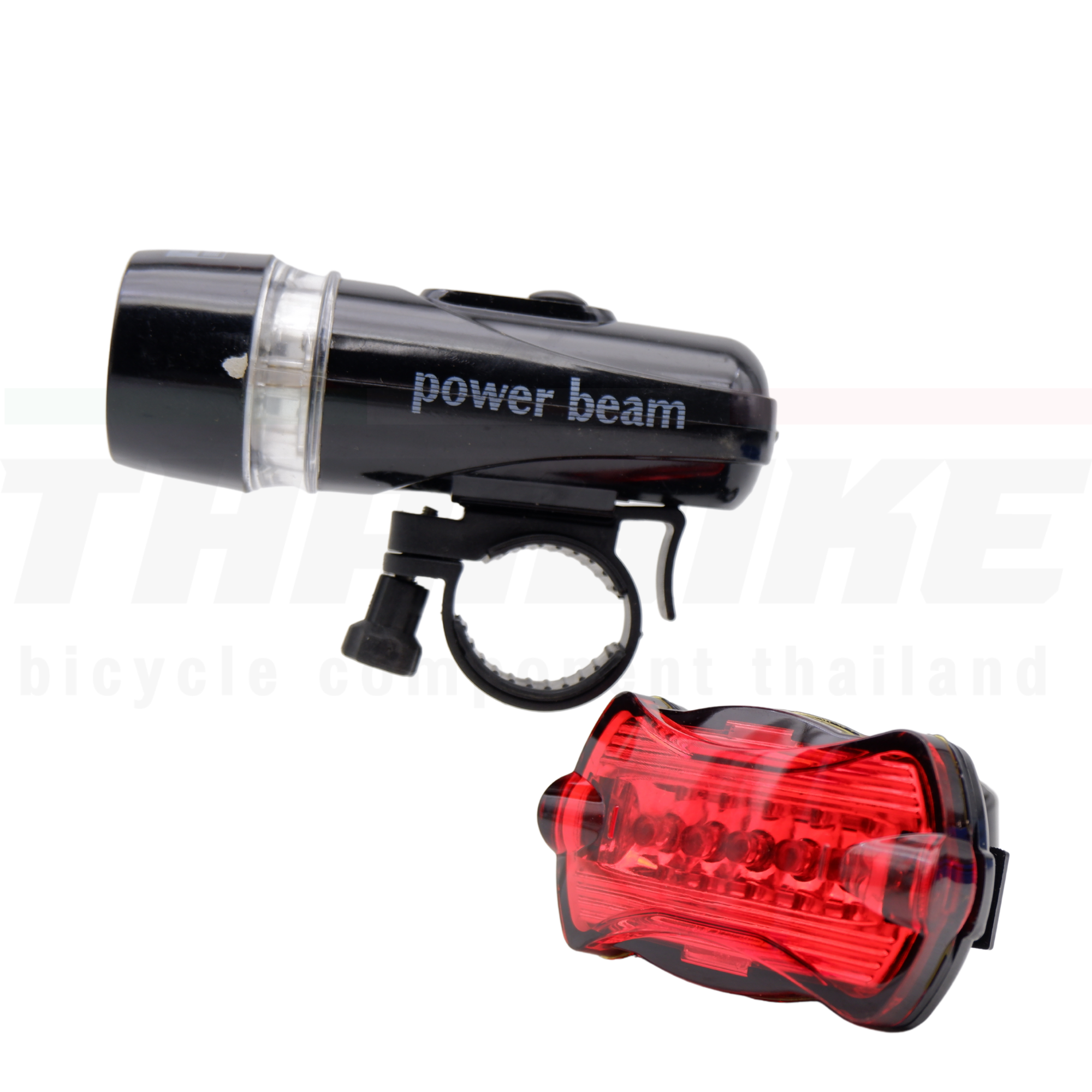 ชุดไฟหน้าไฟท้ายจักรยาน POWERBEAM ไฟท้าย แบบใส่ถ่าน