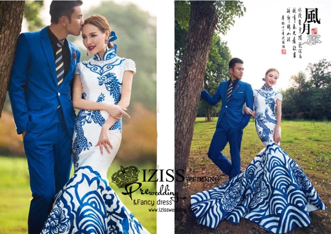 PW325 - **พร้อมส่งเฉพาะชุดผู้หญิงค่ะ** ชุดคู่ถ่ายพรีเวดดิ้ง (prewedding dress) & ชุดแต่งงานแฟนซี (Fancy wedding dress)ชายหญิง "ธีมชุดเจ้าสาวสีขาว-ดำ"