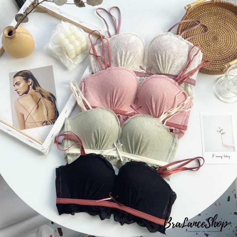 BLS✿1321 Setบรา+กกน. ชุดชั้นในลูกไม้ สไตล์เกาะอก